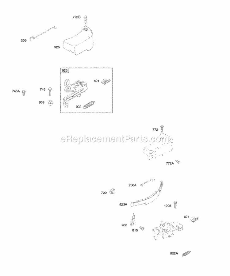 Brake Diagram and Parts List for  Briggs and Stratton Engine